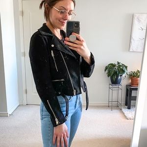 Zara black suede motojacket